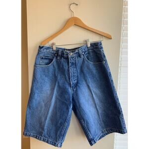 Vintage 90s y2k Skater Long Denim Jean Short Jorts Men's 33" Waist 13" Length